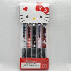 サンリオ) ハローキティ ジェットストリーム ブラック色 ボールペン 5本入 セット
