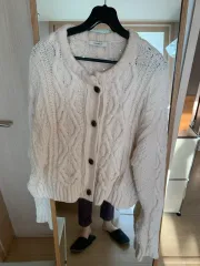 LONDONFLAT アイボリー ケーブル編み カーディガン
