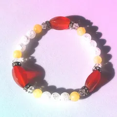 カーネリアンのおしゃれブレスレット（濃いオレンジ）