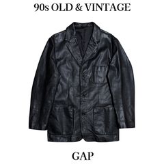 野村訓市様着用】OLD GAP 90s レザー カーコート 本革 - メルカリ