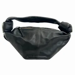 ボッテガヴェネタ BOTTEGA VENETA DOUBLE KNOT レザー ダブル ノット ハンド バッグ 黒 ブラック ブランド古着ベクトル 中古☆AA★▲260129