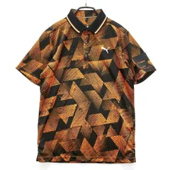 サイズ：M PUMA GOLF プーマゴルフ  半袖ポロシャツ 総柄 オレンジ系 [240101609843] ゴルフウェア メンズ ストスト