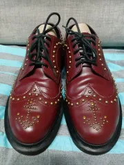 DR. MARTENS ドクターマーチン バーガンディ ウイングチップ スタッズ ローファー 41