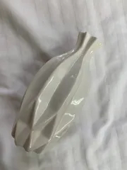 置き物 インテリア  多面カット フラワーベース 花瓶  ホワイト