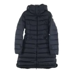 MONCLER (モンクレール) 17AW FLAMMETTE フラメッテ ワッペンロゴ スタンドカラー ジップアップ ダウン ロング ジャケット コート ブラック レディース C20934993105 54155