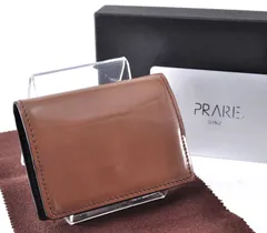 未使用 PRARE GINZA プレリーギンザ Coin Case ボックス型コインケース Leather 仔牛革 牛キップ革 日本製 チョコ Brown ブラウン 茶 箱・カード付