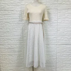 PROPORTION BODY DRESSING プロポーション・ボディドレッシング ウエストリボンニットレースワンピース　Sサイズ　5302