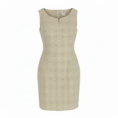 50a29 Rene ルネ ツイードワンピース ノースリーブワンピース 英国 TISSUE社生地 36 アイボリー レディース 女性用 日本製u02t