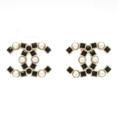 CHANEL(シャネル) ピアス美品  ココマーク ゴールド×黒×白