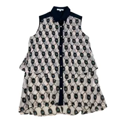 NARACAMICIE ナラカミーチェ ノースリーブ ブラウス 総柄 シフォン イタリア製 レディース