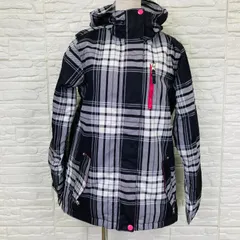 CSB（COLORADO　SNOW　BOARDS）　スノーボード／スキー用ジャケット（ウィンタースポーツウェア）ブラック × ホワイト（チェック柄）９号　Mサイズ