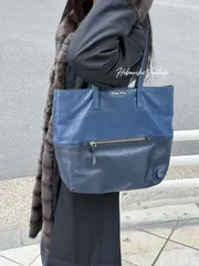 【中古】miumiu ミュウミュウ ショルダーバッグ トートバッグ ブラック ブルー レザー ヴィンテージ レディース【中古美品】HIBUOCHI VINTAGE　HBOC260126A06