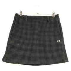 【超美品】マスターバニー スカート ネイビー×グレー 千鳥格子 裏起毛 ロゴシルバー  レディース 0(S) ゴルフウェア MASTER BUNNY EDITION