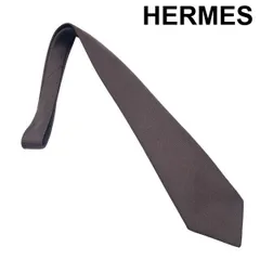 ● エルメス HERMES ネクタイ シンプル ブラウン シルク メンズ 6V167