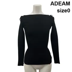 ■ アディアム ADEAM リブニットセーター トップス 七分袖 オフショルダー リボン 黒 0 XS 7号 レディース S6A435のサムネイル