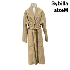 ◇ シビラ Sybilla スプリングコート アウター ロング丈 長袖 ショールカラー ベージュ M 9号 レディース S6A424のサムネイル