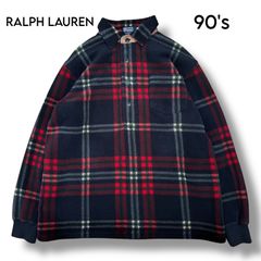 激レア！】90s RalphLauren ラルフ フリーススタジャン ネイビー