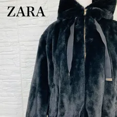 ZARA ザラ アウター フリース ジャンバー ブラック ふわふわ 黒 フード付き 0169K