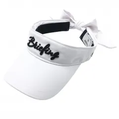 ブリーフィング サンバイザー 白×黒 リボン 立体ロゴ刺しゅう レディース FREE ゴルフウェア BRIEFING