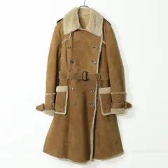 【美品】バルマン BALMAIN★ムートンコート 本革 サイズ9 キャメル系 リアルファー ＊z11217