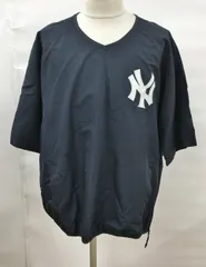 マジェスティック Majestic ジャケット L ネイビー NY ニューヨークヤンキース 刺繍 ワッペン ウォームアップ ジャケット 2601WR186