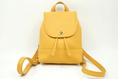 オールド コーチ ヴィンテージ バックパック バッグ リュック 9960 ターンロック 巾着 USA製 Unisex レザー 黄色 イエロー COACH 4920h