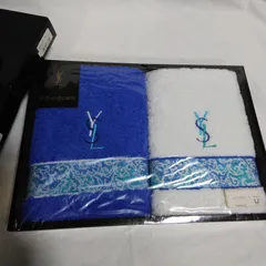 未使用 イヴ・サンローラン 高級フェイスタオル 2枚セット 綿100％ コットン 日用品 現状 長期保管 S381