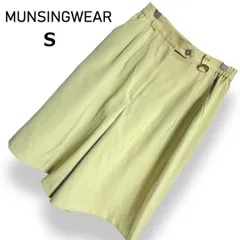 【美品】マンシングウェア ゴルフショートパンツ イエローグリーン ラップデザイン レディース MUNSINGWEAR 春夏【S】