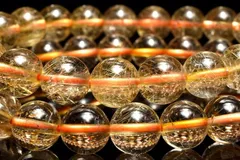 高透明◇繊細金針 ゴールドルチルクォーツ　10mm　ブレスレット 1個売り パワーストーン 天然石 _BG6224-10