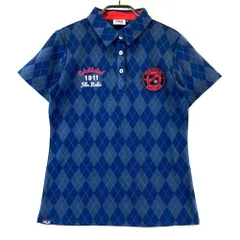 サイズ：L FILA GOLF フィラゴルフ  半袖ポロシャツ アーガイル柄 ネイビー系 [240101596010] ゴルフウェア レディース ストスト