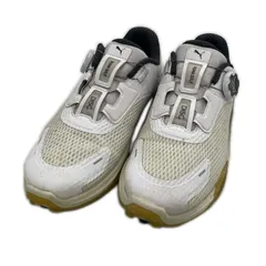 中古 プーマ PUMA ゴルフシューズ  ホワイト シャドウキャットニトロ ディスク W スパイクレス 軽量 防水 [310833-04]