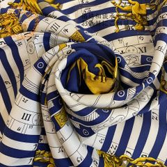 HERMES エルメス カレ90 DIES ET HORE 占星術 スカーフ ブルー ユニ