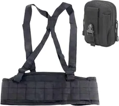 CIWS タクティカル ベルト サスペンダー モール システム ポーチ ファーストライン ミリタリー 装備 ガン 腰 tactical belt (ブラック)