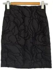グレースコンチネンタル GRACE CONTINENTAL スカート 38 刺繍 フラワー ブラック 黒 ボトムス