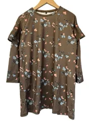 グリーンレーベルリラクシング ユナイテッドアローズ green label relaxing キッズ 花柄 ワンピース 135 フリル ブラウン 長袖