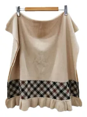 ダックス DAKS 大判 ニット ショール ストール ベージュ系 チェック ジャガード