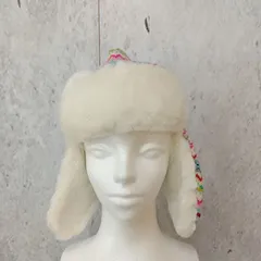 GAP KIDS ギャップ キッズ フライトキャップ キッズ ハット ニット 帽子 フェイクファー ホワイト カラフル 52-54cm ◎_◇〇