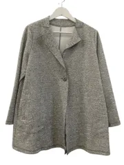 里麻 ジャケット 長袖 ツイード グレー系 総柄 11号 M 羽織 上着 アウター