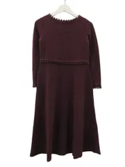 シビラ SYBILLA ワンピース ニット 長袖 膝下丈 ボルドー 赤系
