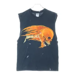VINTAGE (ヴィンテージ) 90's METALLICA PUSHEAD SIDE FLAME SKULL anvil メタリカ スカルプリント 半袖Tシャツ カットソー ブラック