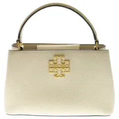 TORY BURCH (トリー バーチ) ロゴ トップハンドル 2WAYバッグ ハンドバッグ ショルダーバッグ アイボリー ホワイト ゴールド金具 レザー