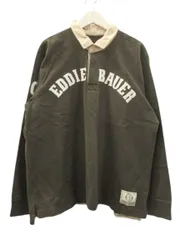 エディーバウアー EDDIE BAUER ポロシャツ 長袖 カーキ グリーン系 XL 綿 コットン トップス