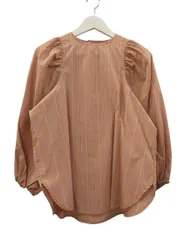 シップス SHIPS ボリュームスリーブブロードブラウス パフスリーブ ピンク系 ストライプ トップス