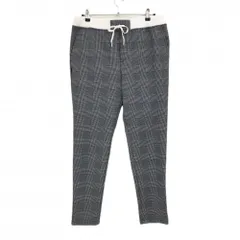 【美品】ジャックバニー パンツ 白×ネイビー グレンチェック ウエストゴム メンズ 6(XL) ゴルフウェア Jack Bunny