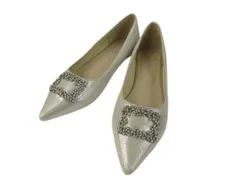 オリエンタルトラフィック ORIENTAL TRAFFIC メタリックヒールビジューパンプス フラット ポインテッドトゥ シルバー 銀 40 25cm シューズ 靴