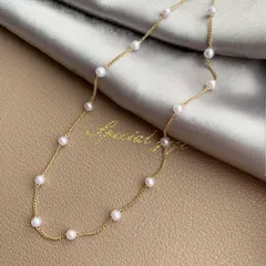 パールチェーン ネックレス ゴールド シンプル パーティ 結婚式