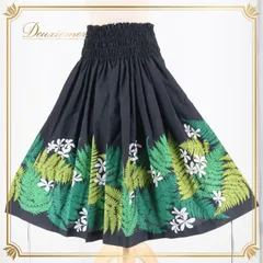フラダンス 衣装 パウスカート ブラック系 セキノレーシングスポーツ 日本製 シングル シンプル プルメリア柄 かわいい 華やか 鮮やか 黒 緑 白 ハワイアン アロハ ハワイアンプリント フラ ダンス レッスン 練習 グリーン系 おしゃれ レディース