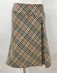 バーバリーブルーレーベル BURBERRY BLUE LABEL フレアスカート 38 チェック柄 2601WS117
