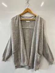 ピ412⚫︎index⚫︎インデックス⚫︎ロング⚫︎カーディガン⚫︎ニット⚫︎ウール混⚫︎ショールカラー⚫︎フロントサイドポケット有⚫︎sizeM⚫︎グレー