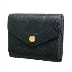 ★SALE【6ac2571】ルイヴィトン 三つ折り財布 モノグラム・アンプラント ポルトフォイユゾエ M62935 ノワール【中古】レディース